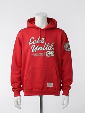 Vintage Ecko Unltd Y2K Red Graphic Hoodie Men’s Large Streetwear Pullover